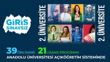 ANADOLU ÜNİVERSİTESİNİN SINAVSIZ İKİNCİ ÜNİVERSİTE KAYITLARI DEVAM EDİYO