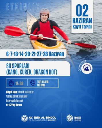 TUZLA’DA SPOR RÜZGÂRI: AİLE BOYU KANO VE ONLİNE YOGA KAYITLARI DEVAM EDİYOR